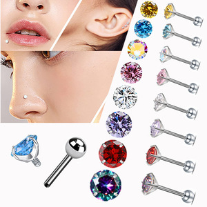 <span class=keywords><strong>Gaby</strong></span> G23 pendientes <span class=keywords><strong>de</strong></span> titanio <span class=keywords><strong>de</strong></span> color Piercing circón hilo interno cartílago oreja hueso joyería - Product Image 1