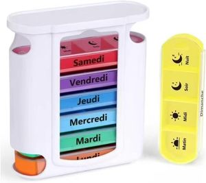 One Week 28 Cases Pill <b>Storage</b> <b>Rainbow</b> Color Pill Holder <b>Drawer</b> Shaped Plastic Pill Box - Product Image 1