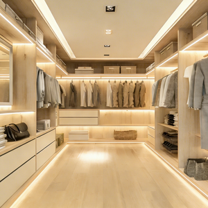 ขายตรงจากโรงงาน ตู้เสื้อผ้าคุณภาพสูงสำหรับห้องนอน ตู้เก็บของขนาดใหญ่ ตู้เสื้อผ้าแบบวอล์กอิน<span class=keywords><strong>ไม้</strong></span>จริงสั่งทำพิเศษ - Product Image 6