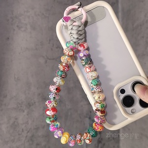 Correa de muñeca de cuentas de plástico de dibujos animados hecha a mano, bonita, antipérdida, cadena de moda, cordón para teléfono para <span class=keywords><strong>iPhone</strong></span> 17 16 15 14 <span class=keywords><strong>13</strong></span> 12 11 - Product Image 5