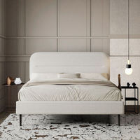 Lit de Luxe Moderne King Queen avec Tête de Lit Rembourrée Effet Nuage et Rangement Intégré – Mobilier de Chambre