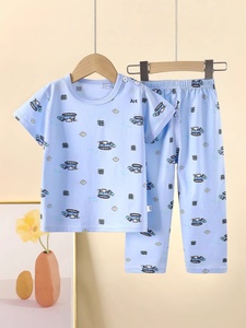 Ensemble de <span class=keywords><strong>pyjama</strong></span> d'été pour enfants, dessin animé mignon en coton à manches courtes, t-shirt d'été pour bébé garçon, vêtements de maison, <span class=keywords><strong>pyjama</strong></span> pour filles, vente en gros - Product Image 3