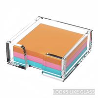 Support de notes autocollantes en acrylique, distributeur de notes adhésives pour la chambre et l'organisation du bureau