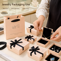 Boîte d'emballage personnalisée pour bijoux, boîte cadeau en papier pour bijoux avec ruban, boîte pour bague, boucles d'oreilles, collier, vente en gros