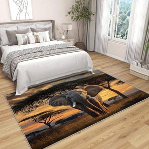 <span class=keywords><strong>Tapis</strong></span> lavable avec motif d'éléphant africain sauvage, pour salon, chambre à coucher, bureau, décoration de la maison - Product Image 4