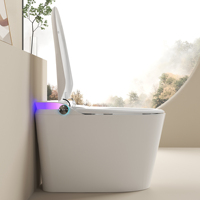 Abattant de toilette électronique à auto-nettoyage automatique, télécommande avancée, système intelligent à gravité, siphon en S pour usage public
