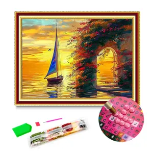 Supplier new custom Seascape Diamond Painting on Canvas ab Drills 5d Diy Rhinestone Picture Diamond Painting Kits