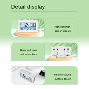 Sveglia digitale con <span class=keywords><strong>Display</strong></span> <span class=keywords><strong>LCD</strong></span> a batteria piccolo orologio da tavolo per ufficio camera da letto trasporto e facile da impostare - Product Image 4