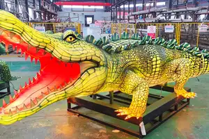 Custom Modern Design Animal Crocodile Lantern Outdoor Waterproof Playground Display Easter New Year Christmas Party Decorations