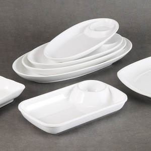 Platos de melamina creativos para aperitivos, forma irregular, color sólido, para uso en restaurantes y fiestas. - Product Image 2