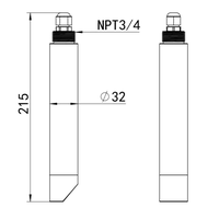 Sensor Turbiditas Digital Online YUANGAN TSS SS MLSS YG-T31 0-4000 NTU Rentang Tinggi RS485 Pembersihan Tiup Udara Meter Air Limbah