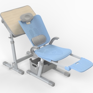 Durable Modern Steel School Chair with Arm Desk Adjustable Height <b>Foldable</b> Writing <b>Table</b> for Classroom Apartment Use - Product Image 3