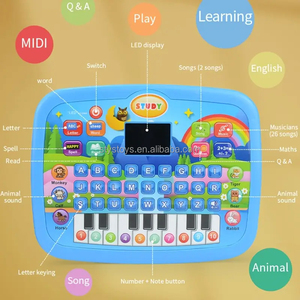 Tablette éducative piano-clavier à piles pour enfants de 3 ans et plus, apprentissage de l'anglais et de l'alphabet avec écran LED - Product Image 5
