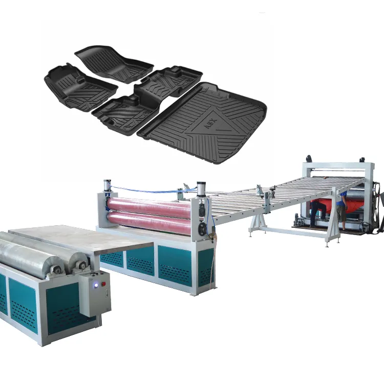 Su geçirmez tpe tpr levha üretim hattı tpu ayak araba mat makineleri