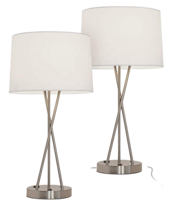 Modern Design Hotel Table <b>Lamp</b> USB Convenient Bedside Table Light with Outlet Fabric <b>Shade</b> Room Use Incandescent Bulbs - Product Image 2