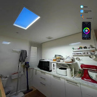 Plafonnier LED encastré 60x60cm 75W avec lumière bleue artificielle, application Tuya Wifi, pour cuisine, salle de bain, hôtel