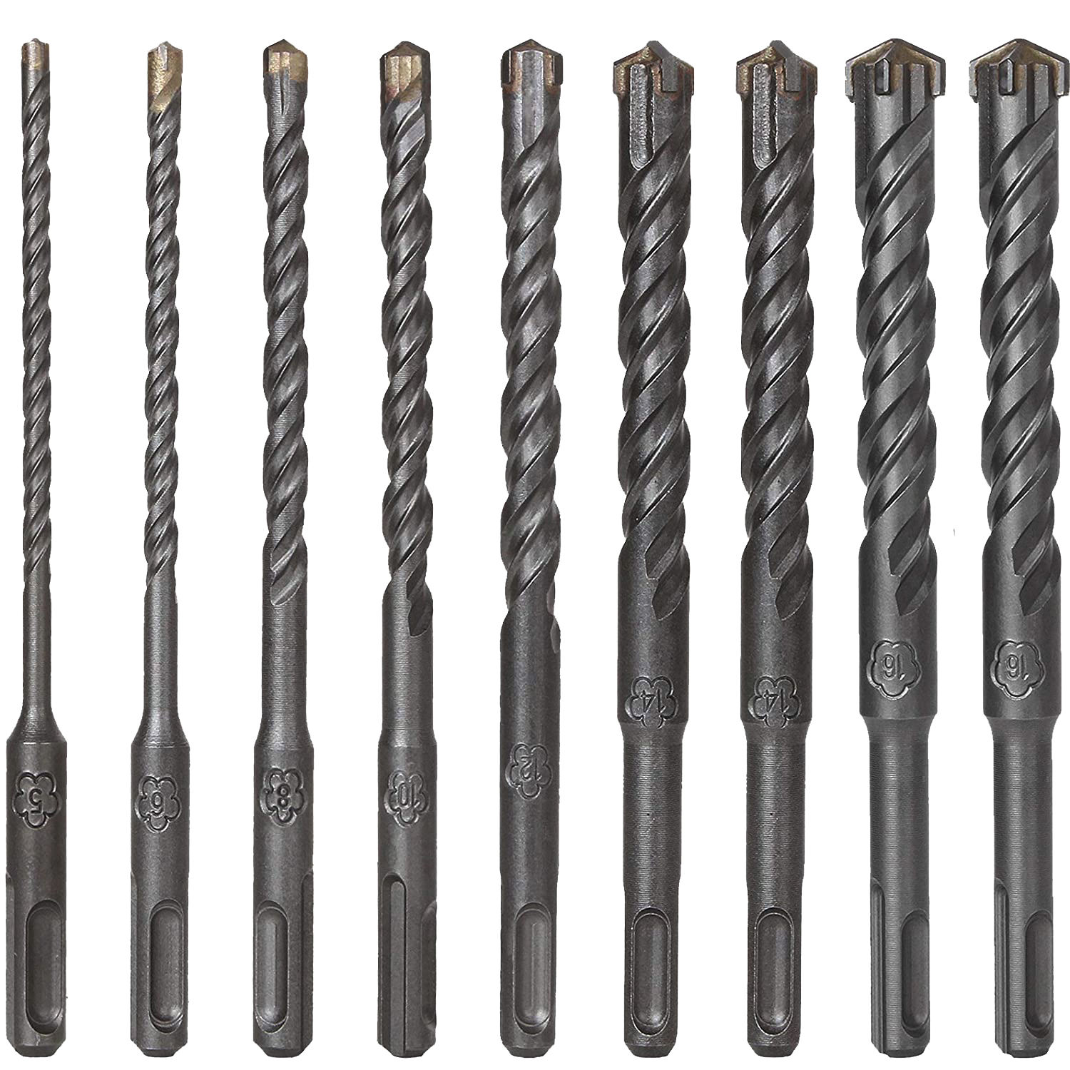 PEXMIENTAS Tungsten Carbide Tipped SDS Plus Rotary Concrete Hammer Drill Bit Impact Masonry Drilling 4 Cutter SDS Drill Bit