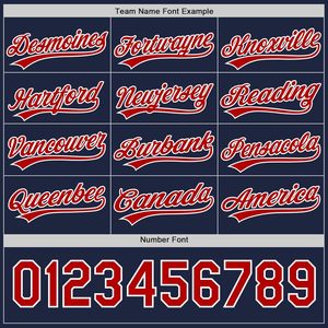 Custom Girls Navy Red <b>Baseball</b> Jersey V-Neck Short Sleeve Personalized Moisture Wicking Uniform Shirt Regular Fit - Product Image 4