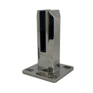 Morsetto per Vetro in Acciaio Inox con Finitura Satinata, Design Moderno, Clip per Ringhiera a Muro con Cuscinetto in Gomma, Facile Installazione per Balconi - Product Image 1