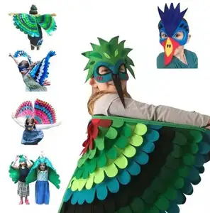 Ecowalson – Costume d'animaux pour enfants, ailes en feutre d'oiseaux, Cosplay amusant, Costumes d'halloween, aile de papillon, 2023