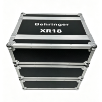OEM X Air XR18 Stage Box 3U empilable, Flightcase en aluminium argenté et contreplaqué noir avec couvercle fusionnable et 4 pieds en caoutchouc