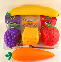 Jouet créatif en TPR souple en forme de fruits et légumes simulés, grand raisin à rebond rapide, ultra-doux, durable, anti-stress pour jeunes