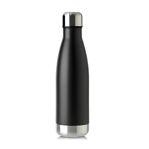 Bouteille d'eau sport en acier inoxydable à isolation sous vide, étanche, à double paroi, forme cola, réutilisable, pour boissons chaudes et froides, noire - Product Image 1