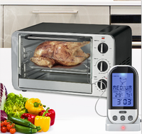 Termometer daging BBQ dapur Digital nirkabel, pengukur suhu masakan dengan tampilan besar tanpa kabel
