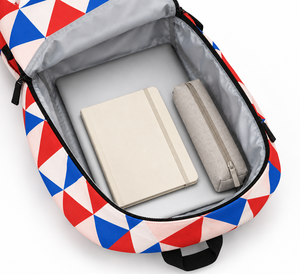 Sac à dos en polyester à motif imprimé personnalisé, taille moyenne, fermeture éclair tendance, poignée d'épaule, faible MOQ, idéal pour le sport, l'école et la vie quotidienne - Product Image 4