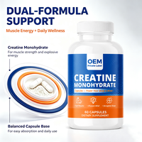 Capsules de créatine monohydrate, complément nutritionnel sportif pour adultes, formule personnalisée, soutien énergétique pour l'entraînement, sans gluten, OEM, marque privée
