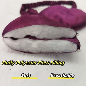 หน้ากากปิดตาผ้าซาตินผ้าไหมเนื้อนิ่ม,พร้อมกระเป๋าหูรูดสำหรับใช้เป็นของขวัญแต่งงานเดินทางโรงแรมแพ็ก2ชิ้น - Product Image 3