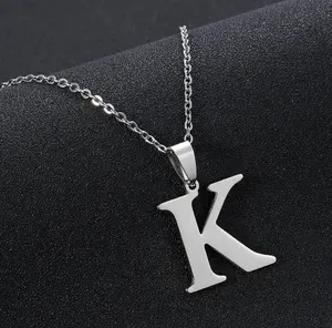 Chapado en plata esterlina carta alfabeto inicial collar a b c d e f g h i j k l m n o p r s t u v w x y z