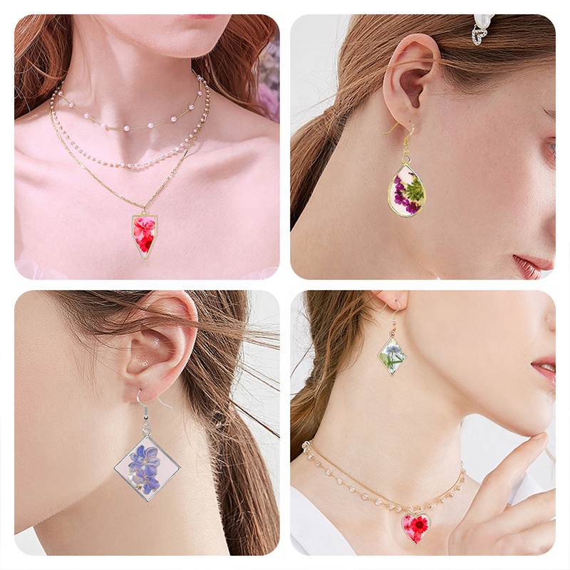 DM747 Geometric Hollow Open Frame Assorted Pendant Key Chain Accessories Jewelry Component Resin Earring Making Supplies for DIY