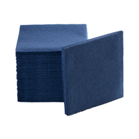Serviettes de table jetables bleues 2 plis certifiées, style sac, aspect lin Airlaid, 7,8x7,8, 4 plis, logo personnalisé, haute qualité, pour cocktails