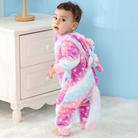 MICHLEY Combinaison d'Hiver pour Bébés Filles Nouveaux-nés Garçons, Barboteuse Tricotée avec Fermeture Éclair, Mignon Motif Imprimé Animal