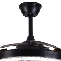 Nueva llegada Simple Hotel Smart LED ventilador de techo con luz para altavoz Bluetooth 3 colores negro silencioso interruptor de Control remoto