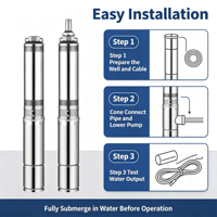 Pompe submersible pour puits profond en acier inoxydable YUNLIU 220V, haute pression, haut débit, pompe à eau d'irrigation, pompe à eau électrique