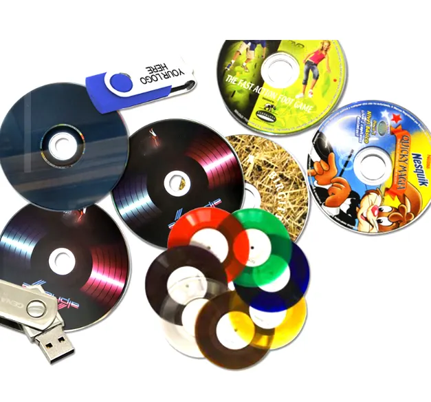 Benutzer definierte CD-DVD-Festplatte USB-Flash-Laufwerk und 7 "10" 12 "Vinyl-Schallplatte Pressen und Verpacken China