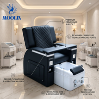 Fauteuils de pédicure de luxe MOOLIN avec spa pour les pieds, confortables, sans plomberie, pour salon de beauté, mobilier de salon