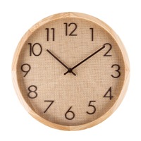 Jam Dinding Kayu Dekoratif Rumah Bergaya Sederhana Modern dengan Desain Rotan dan Jarum Kayu