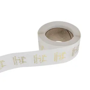 Aangepaste Pvc Transparante Vergulding Label Hoge Permeabiliteit Cadeau Afdichting Sticker Dank U