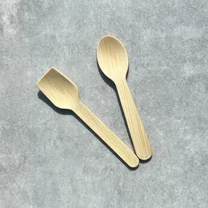 100% Natural Eco-Friendly Biodegradable Bamboo Spoons Mini Ice Cream Dessert Spoon