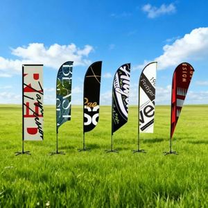 Bandera Publicitaria Promocional de Doble Cara, Personalizada, Tipo Pluma, para Exteriores, Resistente al Agua, de Poliéster Duradero, para Negocios - Product Image 5