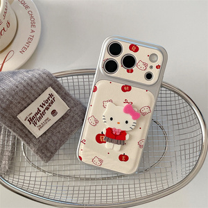 Original Cartoon Leather KT Cat Bow Mobile Phone case for iPhone 17 16 15 Pro Max Converted cute Camera DIY Printing <b>back</b> Cover - Product Image 6