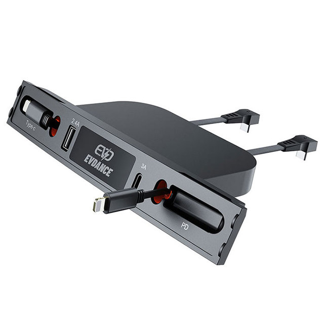 Retractable Model 3 Model Y 2020 - 2023 Docking Station 27W Quick Charger Data Usb Hub for Car Tesla Center Console