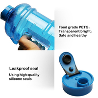 Bouteille d'eau personnalisable 2,2 L en PETG/TRITAN, robuste, sans BPA, écologique, avec paille et anse de transport, pour la gym et l'extérieur, à boire directement