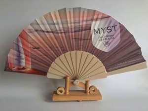 Abanico de Bambú Ecológico de 23 CM (7 Pulgadas) Pintado a Mano, Abanico Español para Fiesta Disco, Clásico, Tradicional, Popular, Regalo Empresarial, Europa - Product Image 3