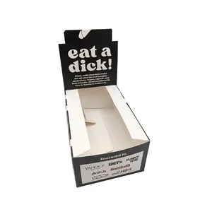 Caixas de exibição de lanches de papel baratas personalizadas para vendedores de mesa, balcão de mesa rasgado, caixa de exibição para lanches de doces