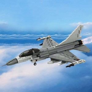 Funbuild máy bay quân sự vận chuyển gạch đồ chơi MOC-187679 <span class=keywords><strong>F</strong></span>-<span class=keywords><strong>16</strong></span> chiến đấu Chim Ưng khối xây dựng V2 quy mô 1:35 Bộ đồ chơi gạch tự làm - Product Image 5