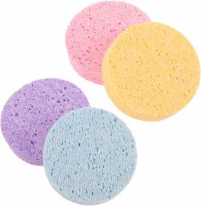 20 pièces/paquet, éponges nettoyantes pour le visage en cellulose naturelle comprimée, rondes - Product Image 1